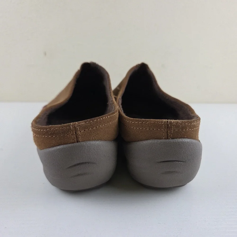 Skechers Savor Sedona Brown Suede Leather Slip On Mules Shoes Women's Size 11